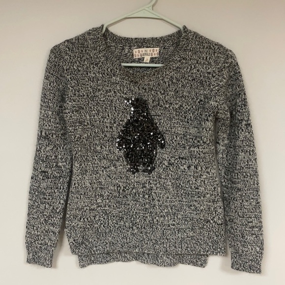 Pink Republic Super Cute Sequined Penguin Crew Neck Sweater,  Large - Picture 1 of 7